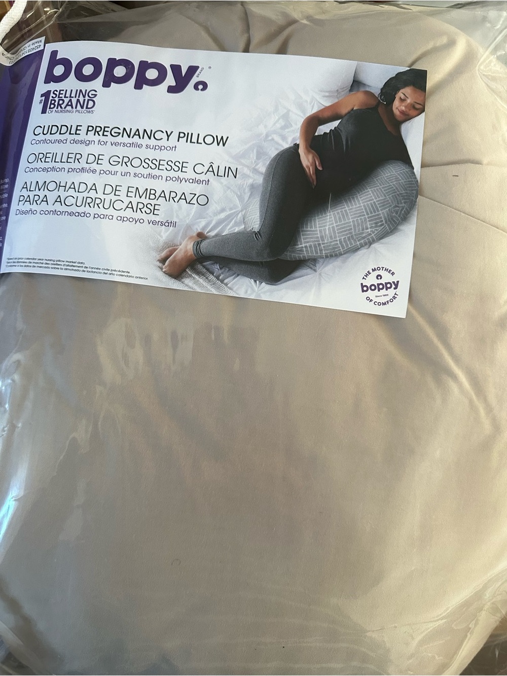 Boppy Beige Cuddle Pregnancy Pillow